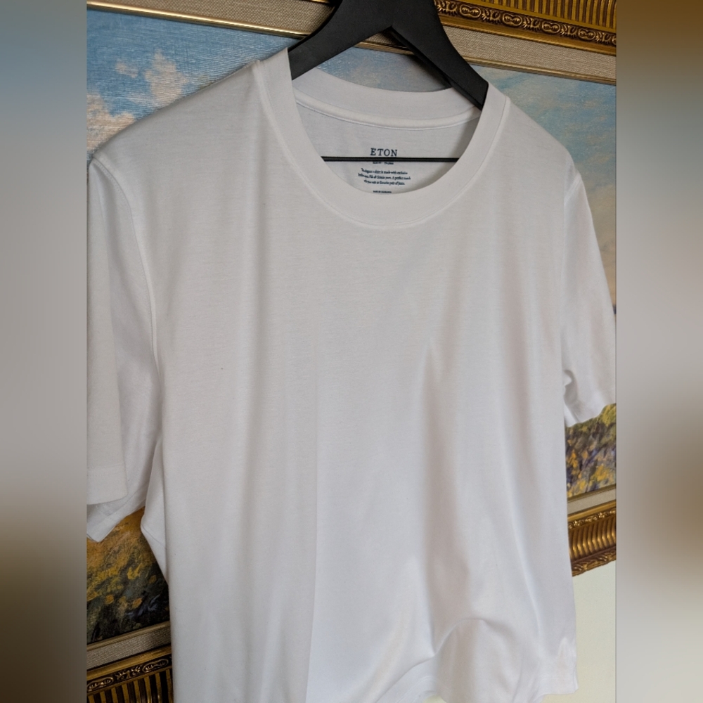 Eton White Filo di Scozia T-shirt XXL